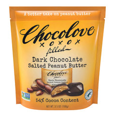 CHOCOLOVE DARK CHOCOLATE SALTED PEANUT BUTTER BITES 3.5 OZ POUCH