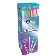 CLEVER CANDY ASSORTED GIANT POWDERED CANDY STRAWS 0.42 OZ