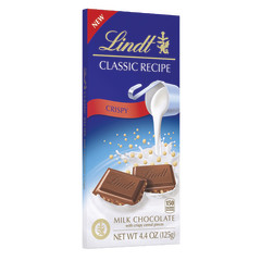 LINDT CLASSIC CRISPY MILK CHOCOLATE 4.4 OZ BAR