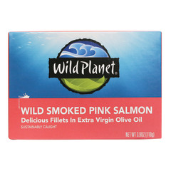 WILD PLANET WILD SMOKED PINK SALMON FILLETS 3.9 OZ CAN