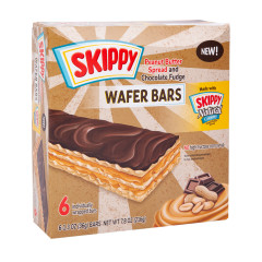 SKIPPY CHOCOLATE FUDGE WITH NATURAL PEANUT BUTTER WAFER BARS 7.8 OZ 6 CT BOX