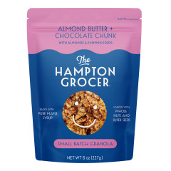 THE HAMPTON GROCER ALMOND BUTTER CHOCOLATE CHUNK GRANOLA 8 OZ POUCH