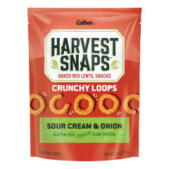 CALBEE HARVEST SNAPS CRUNCHY LOOPS SOUR CREAM AND ONION 2.5 OZ BAG 12 PACK