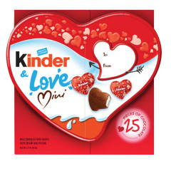 KINDER & LOVE MINI MILK CHOCOLATE HEARTS WITH CREAMY MILK FILLING 3.7 OZ