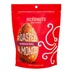 OCOTONUTS KOREAN BBQ ROASTED ALMONDS 1 OZ GUSSETED BAG 12 PACK