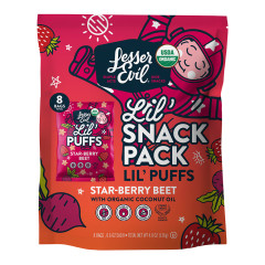 LESSER EVIL LIL' PUFFS STAR-BERRY BEET 4.9 OZ POUCH