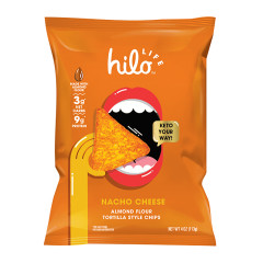 HILO LIFE NACHO CHEESE ALMOND FLOUR TORTILLA CHIPS 4 OZ BAG