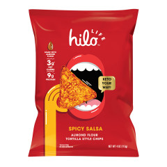 HILO LIFE SPICY SALSA ALMOND FLOUR TORTILLA CHIPS 4 OZ BAG