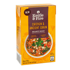 KETTLE & FIRE CHICKEN AND ANCIENT GRAINS SOUP 16 OZ CARTON