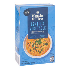 KETTLE & FIRE LENTIL & VEGETABLE SOUP 16 OZ CARTON