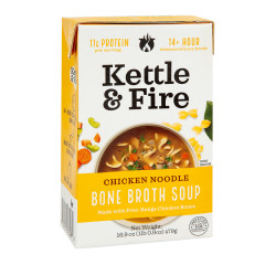 KETTLE & FIRE CHICKEN NOODLE BONE BROTH SOUP 16.9 OZ CARTON