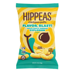 HIPPEAS FLAVOR BLAST! VEGAN CHEDDAR EXPLOSION CHICKPEA PUFFS 3.75 OZ BAG