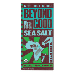 BEYOND GOOD 85% UGANDAN SEA SALT CHOCOLATE 2.64 OZ BAR