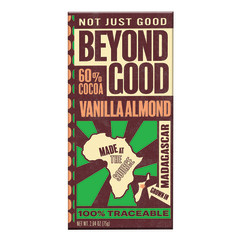 BEYOND GOOD BAR 60% VANILLA ALMOND 2.64 OZ BAR