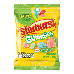 STARBURST SOURS GUMMIES 5 OZ PEG BAG