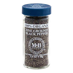 MORTON & BASSETT ORGANIC FINE GROUND BLACK PEPPER 1.8 OZ JAR