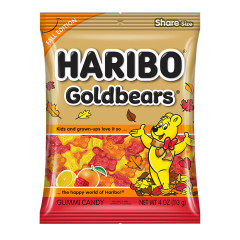 HARIBO GOLDBEARS FALL EDITION 4 OZ PEG BAG