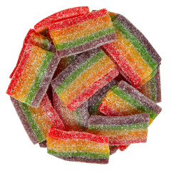 VIDAL CANDIES USA SOUR RAINBOW BELT BITES 2.2 LB