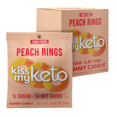 KISS MY KETO PEACH GUMMY RINGS 0.88 OZ BAG