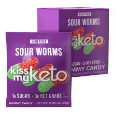 KISS MY KETO SOUR WORMS 0.88 OZ BAG