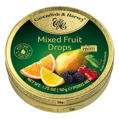 CAVENDISH & HARVEY MIXED FRUIT DROPS 1.75 OZ TIN