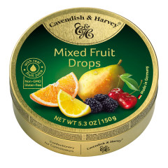 CAVENDISH & HARVEY MIXED FRUIT DROPS 5.3 OZ TIN