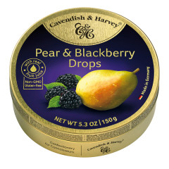 CAVENDISH & HARVEY PEAR & BLACKBERRY DROPS 5.3 OZ TIN