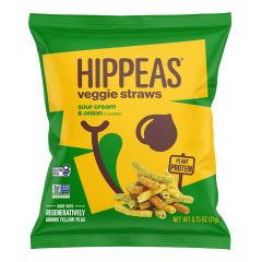 HIPPEAS SOUR CREAM & ONION VEGGIE STRAWS 0.75 OZ BAG