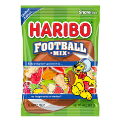 HARIBO FOOTBALL MIX 4 OZ PEG BAG