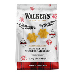 WALKER’S MINI FESTIVE SHORTBREAD STARS 4.4 OZ BAG