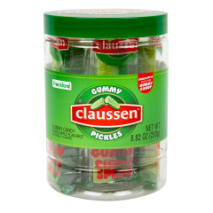 CLAUSSEN GUMMY PICKLES GREEN APPLE 8.82 OZ JAR