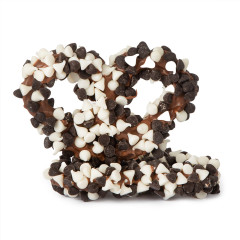 NASSAU CANDY DALMATIAN WHITE AND DARK CHIPS PREMIER PRETZEL