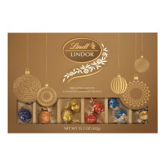 LINDT LINDOR HOLIDAY DELUXE ASSORTED 15.2 OZ BOX