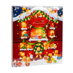 LINDT HOLIDAY ADVENT CALENDAR TEDDY BEAR 4.5 OZ BOX