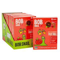 BOB SNAIL APPLE STRAWBERRY FRUIT ROLL 3.53 OZ 10 COUNT BOX