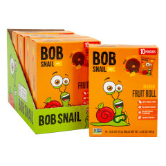 BOB SNAIL MANGO FRUIT ROLL 3.53 OZ WRAP 10 COUNT BOX