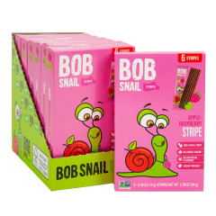 BOB SNAIL APPLE RASPBERRY FRUIT STRIPE 2.96 OZ 6 COUNT BOX