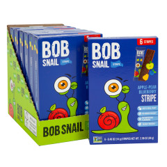 BOB SNAIL APPLE PEAR BLUEBERRY FRUIT STRIPE 2.96 OZ 6 COUNT BOX