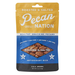 PECAN NATION ROASTED SALTED PECANS 4 OZ POUCH