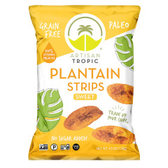 ARTISAN TROPIC SWEET PLANTAIN STRIPS  4.5 OZ BAG