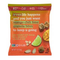 B'CUZ MANGO CHILI GRANOLA BITES 1 OZ POUCH