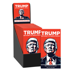 AMSUEMINTS TRUMP RETURN TO GREATNESS MILK CHOCOLATE 3 OZ BAR IN BOX