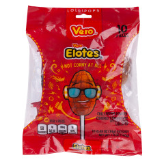 VERO ELOTES LOLLIPOPS 10 PIECE 4.9 OZ PEG BAG