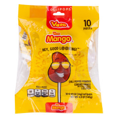 VERO MANGO LOLLIPOPS 10 PIECE 4.9 OZ PEG BAG