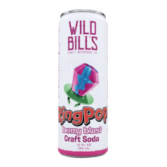 WILD BILL'S SODA BERRY BLAST RING POP 12 OZ CAN