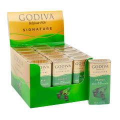 GODIVA DARK CHOCOLATE MINT PEARLS 1.5 OZ