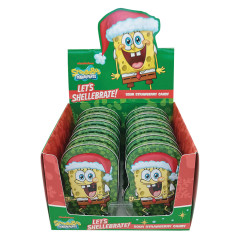 BOSTON AMERICA SPONGEBOB CHRISTMAS LET'S SHELLEBRATE STRAWBERRY 1.2 OZ TIN