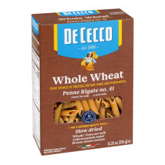 DE CECCO 100% WHOLE WHEAT PENNE RIGATE PASTA 13.25 OZ BOX