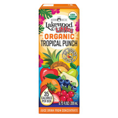 LAKEWOOD JUICES ORGANIC TROPICAL PUNCH 4 PACKS 8 COUNT 6.75 OZ