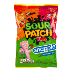 SOUR PATCH KIDS FRUIT FLAVOR MIX SNAPPLE 8.02 OZ PEG BAG